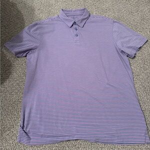 Men's Purple Striped Polo Shirt